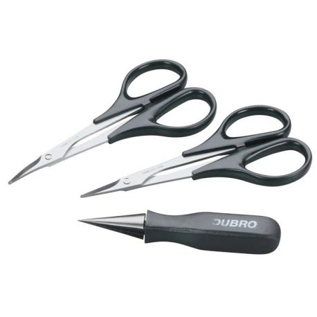 Du-Bro Body Reamer, Scissors (Straight & Curved) Set (1 ea) - Click Image to Close