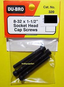 Du-Bro 8-32 x 1-1/2" Socket Head Cap Screws (4/pkg)