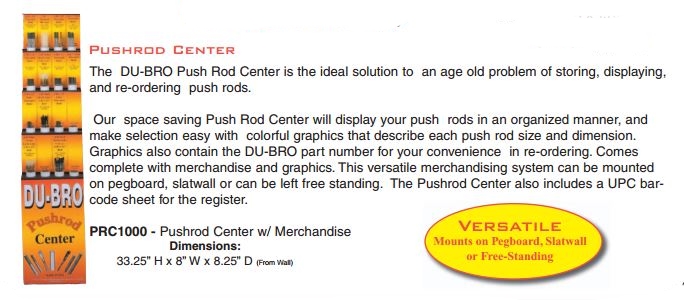 Du-Bro Pushrod Center with Merchandise - Click Image to Close