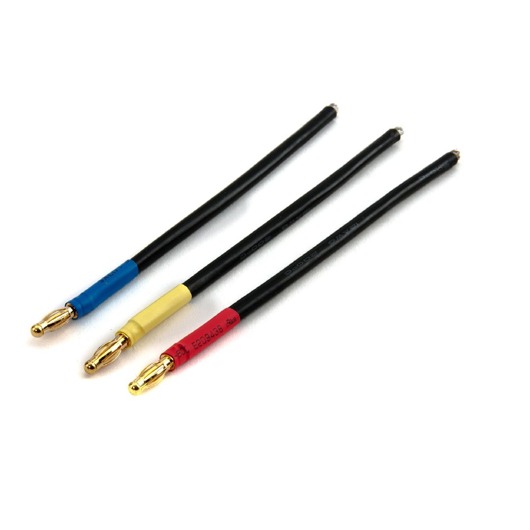 Dynamite BL Motor Wire Set, 4mm Bullet Conn,Male,Bl/Yel/Org