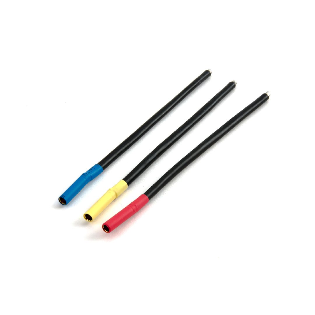 Dynamite BL Motor WireSet, 4mm BulletConn,Female,Bl/Yel/Org