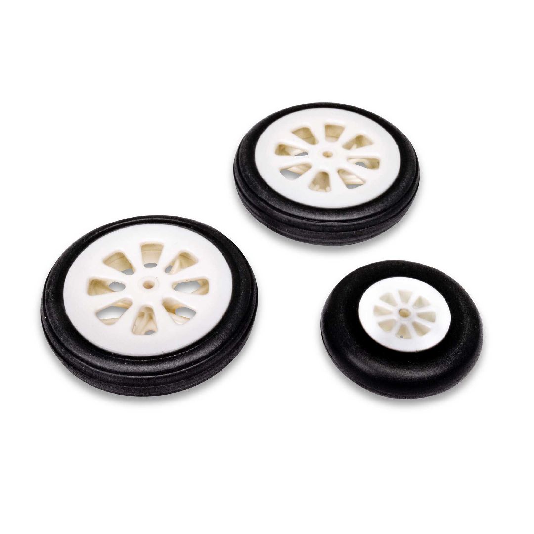 E-Flite Wheel Set Mains 60mm, Nose Wheel 44mm; Habu 80