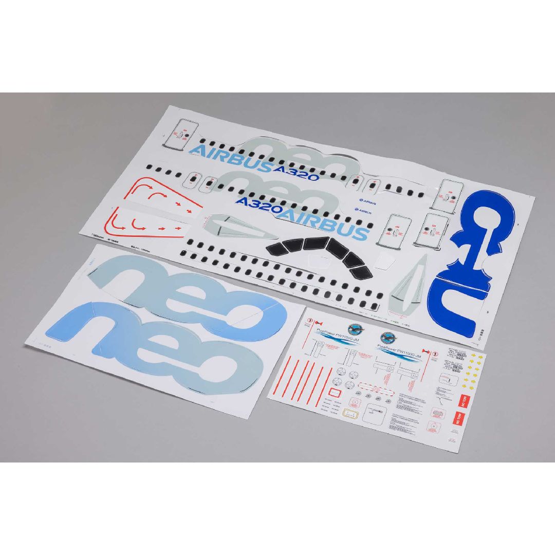 E-Flite Decal Set: Airbus A320neo 1.5m Airliner 64mm EDF Jet