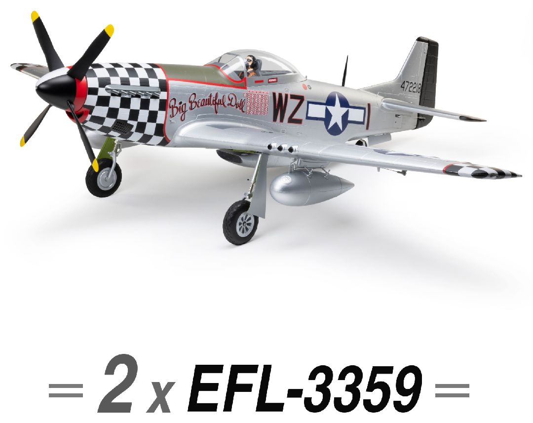 E-Flite P-51D Mustang Big Beautiful Doll 1.5m BNF (QTY 2)