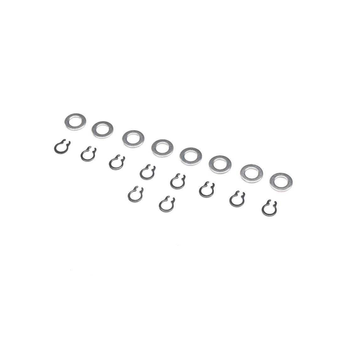 E-Flite Wheel Axle Circlips with Washers, 3mm: V1200 V2
