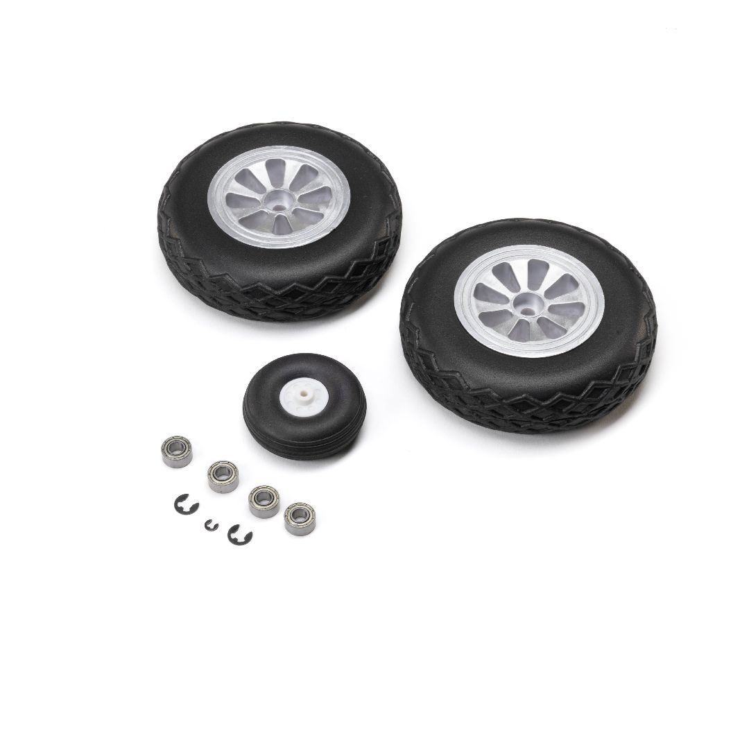 E-Flite Soft Wheel Set, 93mm Diameter: P-51 Mustang 1.5m