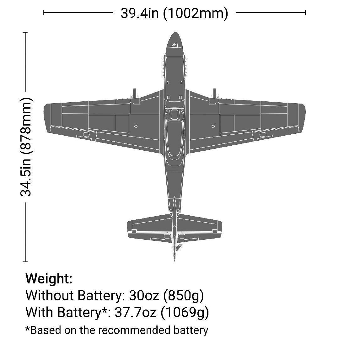 E-Flite P-51D Mustang 1.0M BNF Basic with AS3X and SAFE Select