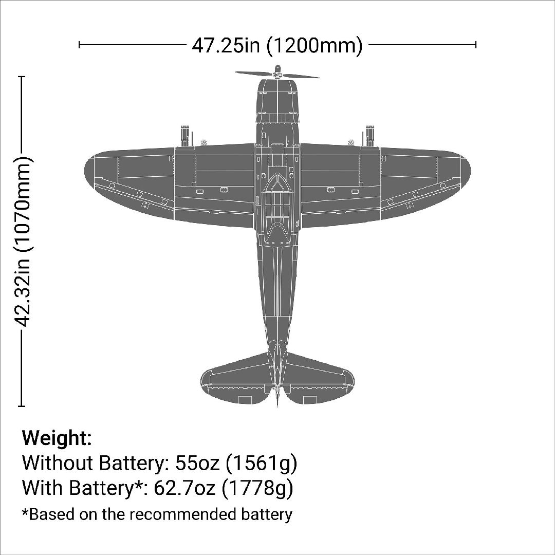 E-Flite P-47 Razorback 1.2m PNP-