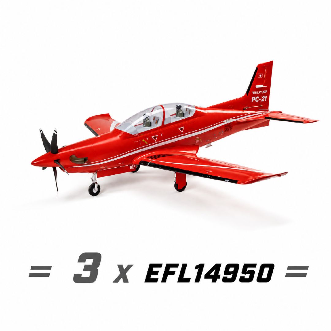 E-Flite Pilatus PC-21 1.3m BNF Basic AS3X+ & SAFE Select (QTY 3)