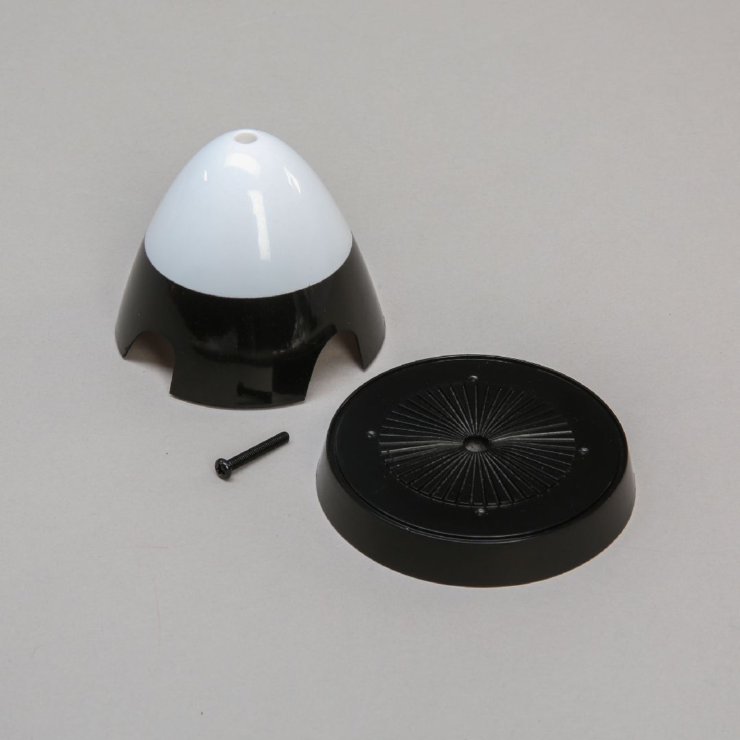 E-Flite Spinner, 4 blade, 75mm: P-51D 1.2m, Black/White
