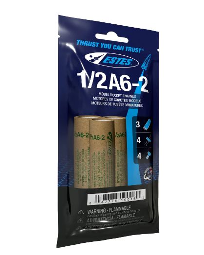 Estes Rockets 1/2A6-2 (3 ea) - Bagged