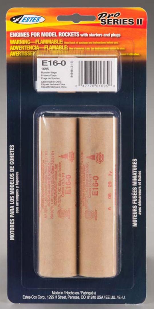 Estes Rockets E16-0 29 mm (2 ea) - Click Image to Close