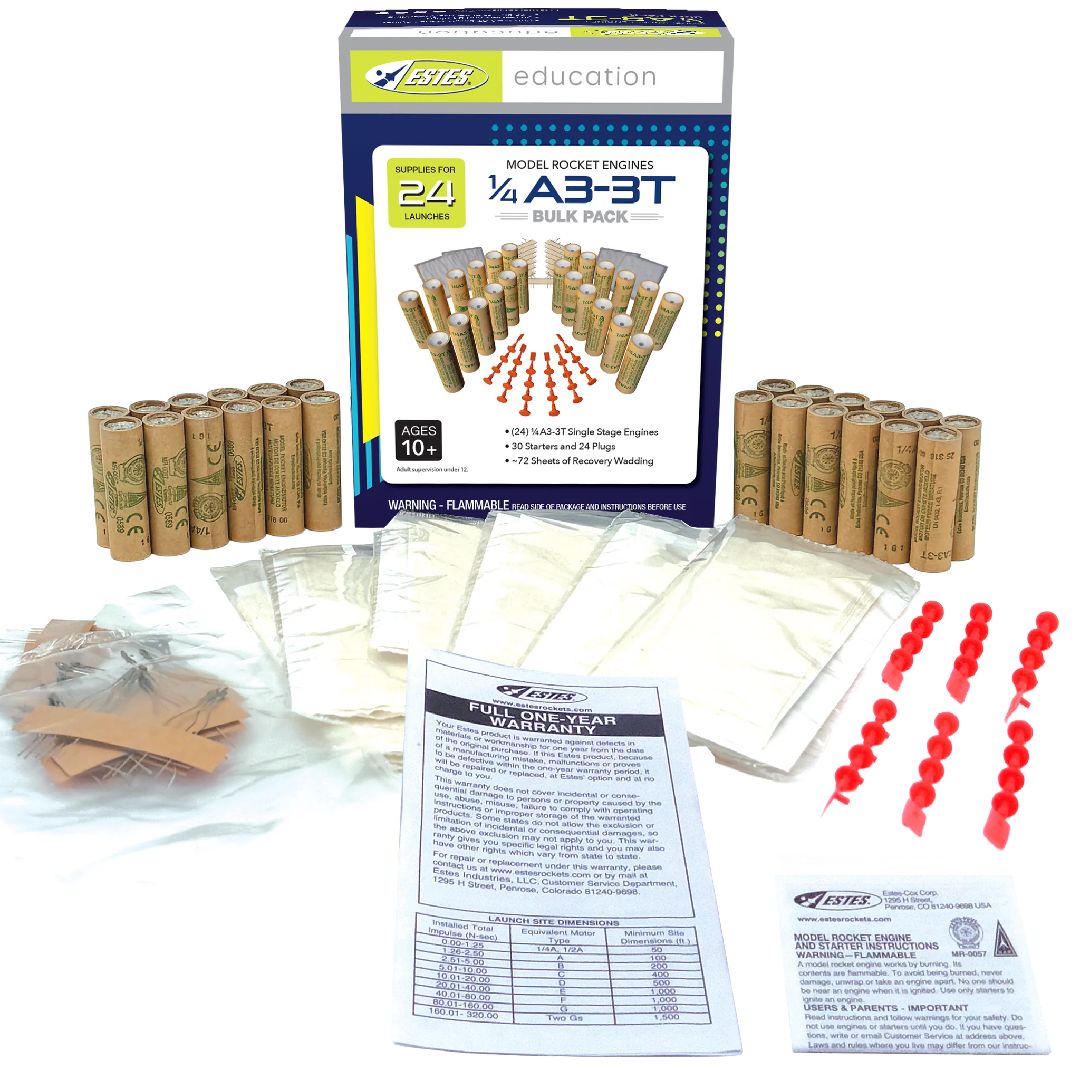 Estes 1/4A3-3T Engines - 24 Pack