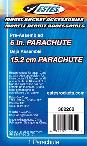 Estes Rockets 6" Parachute - Click Image to Close