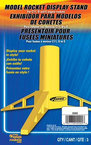 Estes Rockets C11, D & E Engine Model Rocket Display Stand (3 p - Click Image to Close