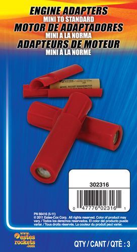 Estes Rockets Mini to Standard Engine Adapter (3 sets) - Click Image to Close