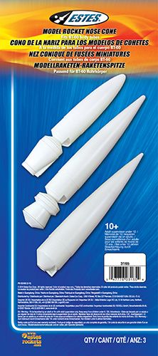 Estes Rockets NC-60 Long Nose Cone (3 pk)
