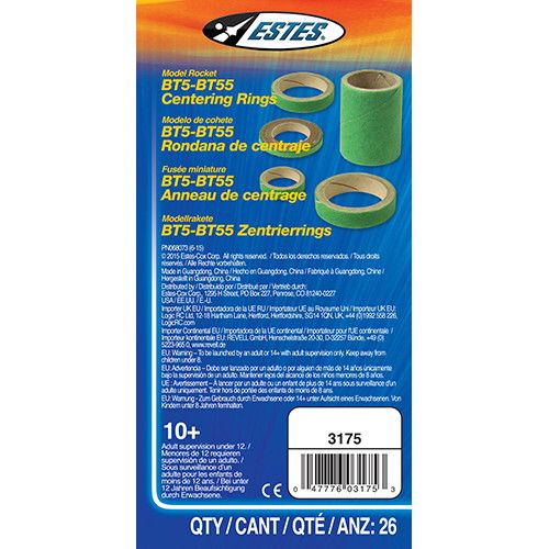 Estes Rockets BT5-BT55 Centering Rings (26 pc) (English Only) - Click Image to Close
