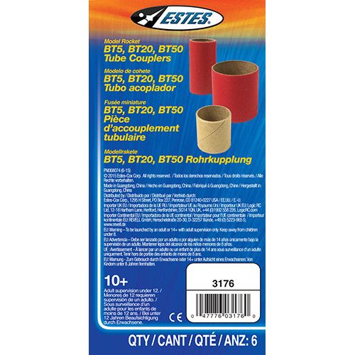 Estes Rockets BT5, BT20, BT50 Body Tube Couplers (6 pc)