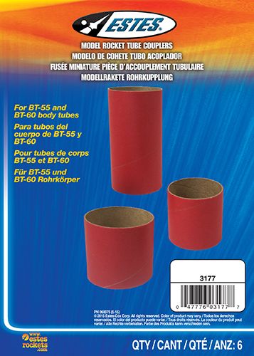 Estes Rockets BT55, BT60 Body Tube Couplers (6 pc)