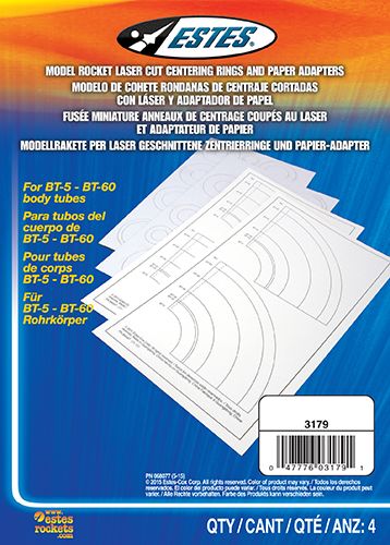 Estes Rockets Laser Cut Centering Rings and Paper Adapters (4 p - Click Image to Close
