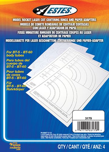 Estes Rockets Laser Cut Centering Rings and Paper Adapters (4 p