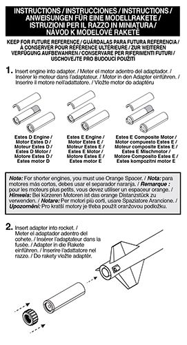 Estes Rockets Pro Series II 24 mm to 29 mm Motor Adapter 2 sets