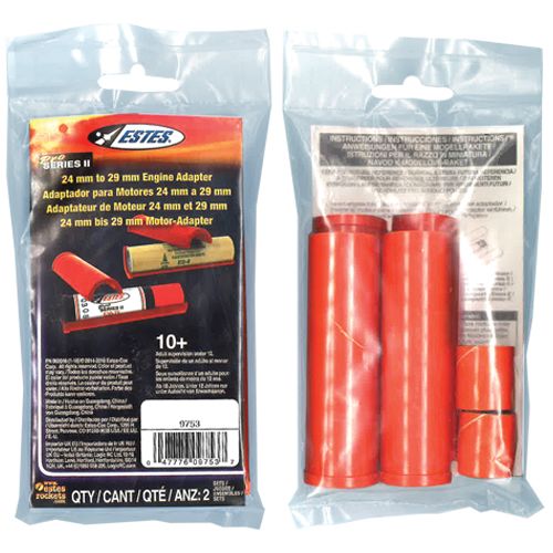 Estes Rockets Pro Series II 24 mm to 29 mm Motor Adapter 2 sets