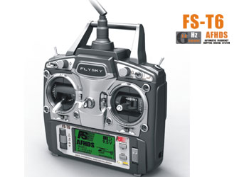 Flysky T6 2.4Ghz 6 Channel Dual Stick Radio with LCD and FLYFS-R6B 6 Channel Receiver