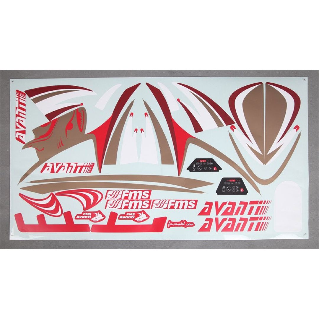 FMS Red Avanti - Decal Sheet