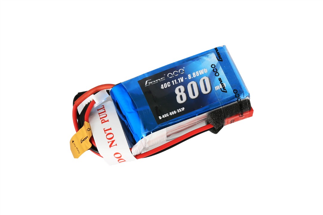 Gens Ace - 006 - 800mAh 3S1P 11.1V 40C LiPo JST Plug Soft Case 52x30x23mm