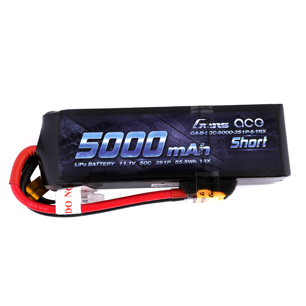Gens Ace - 308 - 5000mAh 3S1P 11.1V 50C LiPo XT60 plug Soft Case 139x42.8x32mm