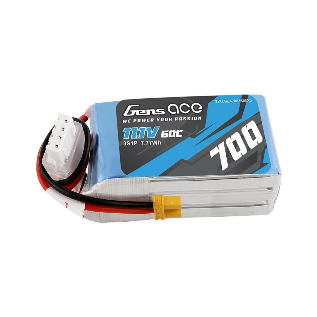 Gens Ace - 986 - 700mAh 3S1P 11.1V 60C LiPo XT30 Plug Soft Case 58x22.5x23mm