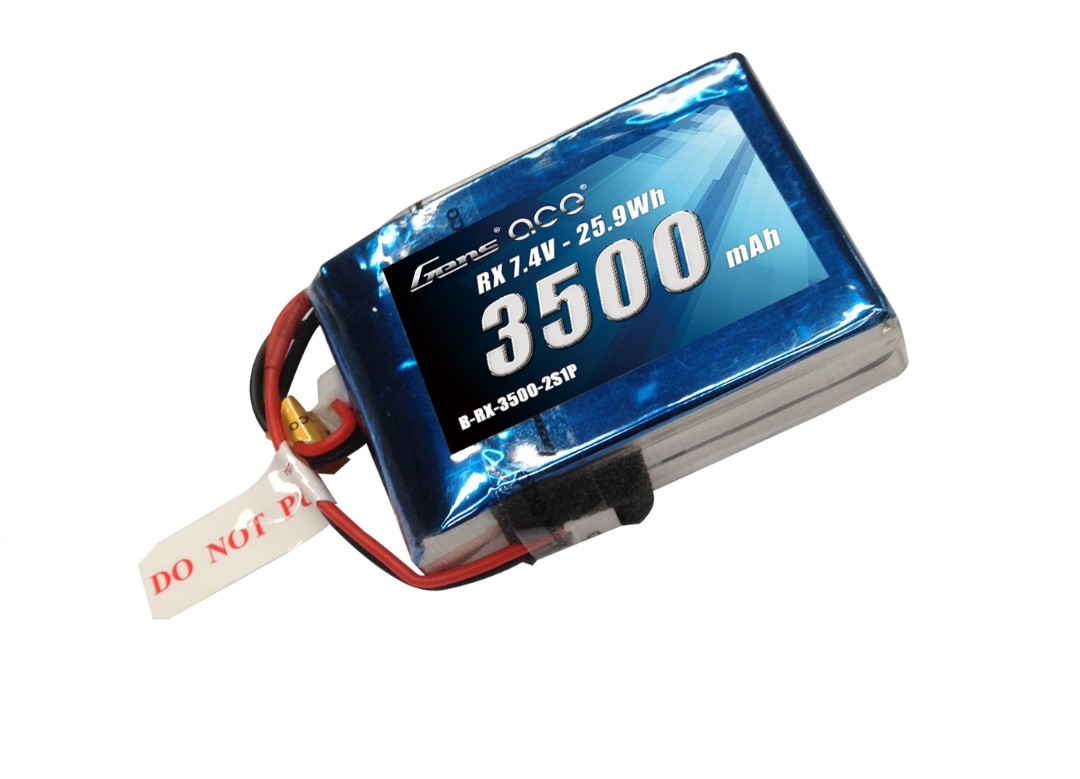 Gens Ace - 049 - 3500mAh 2S1P 7.4V Receiver LiPo EC3 Plug Soft Case 97x45x16mm