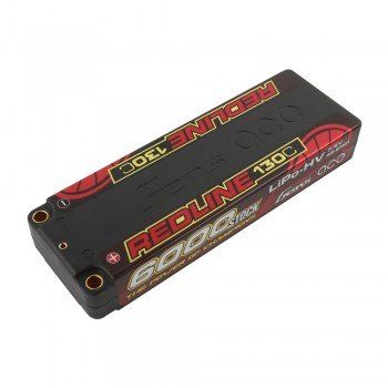 Gens Ace - 839 - Redline Series 6000mAh 2S2P 7.6V 130C LiPo Hard Case HV 5mm Bullet 139x47x22mm