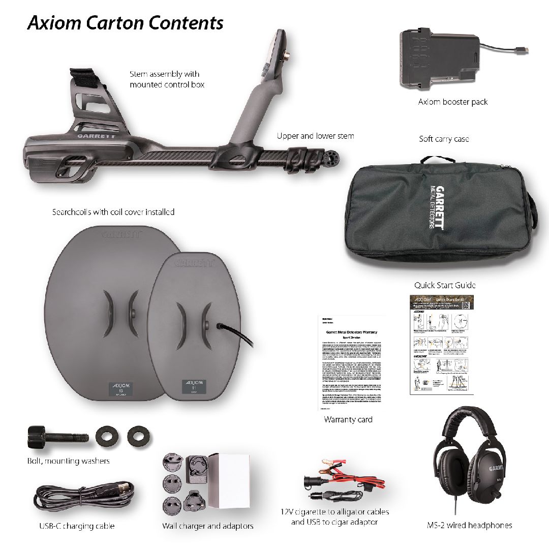 Garrett Axiom Metal Detector & Wired Headphones