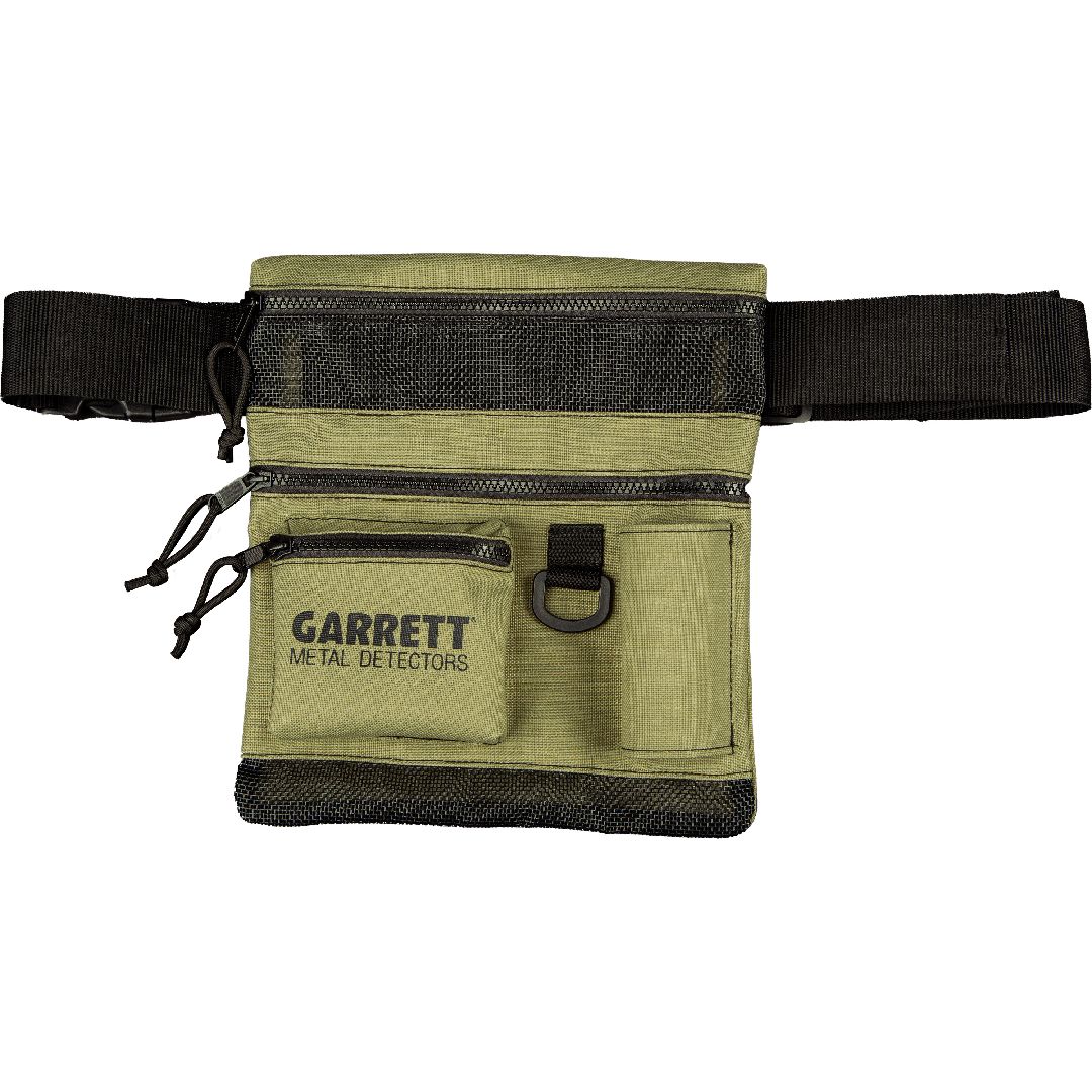 Garrett All Terrain Dig Pouch. Designed for water hunting and land hunting. Mesh drain screens help remove water and dirt.