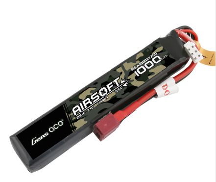 Gens Ace 1000mAh 7.4V 25C Airsoft Battery with Deans Plug - Click Image to Close