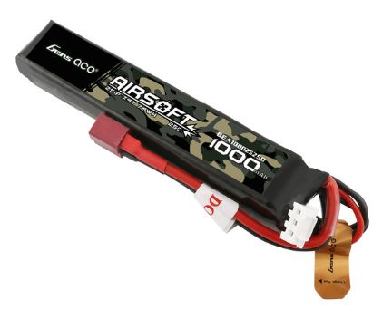 Gens Ace 1000mAh 7.4V 25C Airsoft Battery with Deans Plug - Click Image to Close