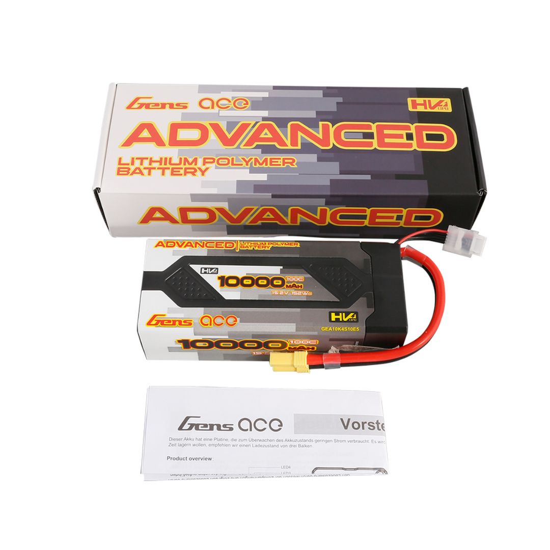 Gens Ace Advanced Series 10000mAh 15.2V 4S1P HV 100C LiPo EC5