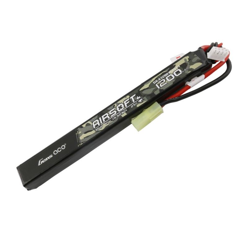 Gens Ace Airsoft 1200mAh 3S1P 11.1V 25C Slim LiPo Tamiya Plug