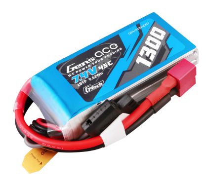 Gens Ace G-Tech 1300mAh 2S 7.4V 25C LiPo Deans Plug