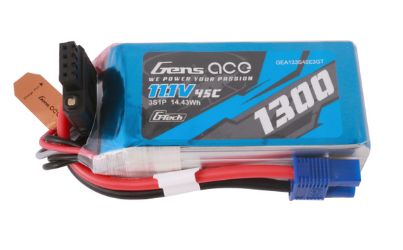 Gens Ace G-Tech 1300mAh 3S 11.1V 45C LiPo EC3 Plug