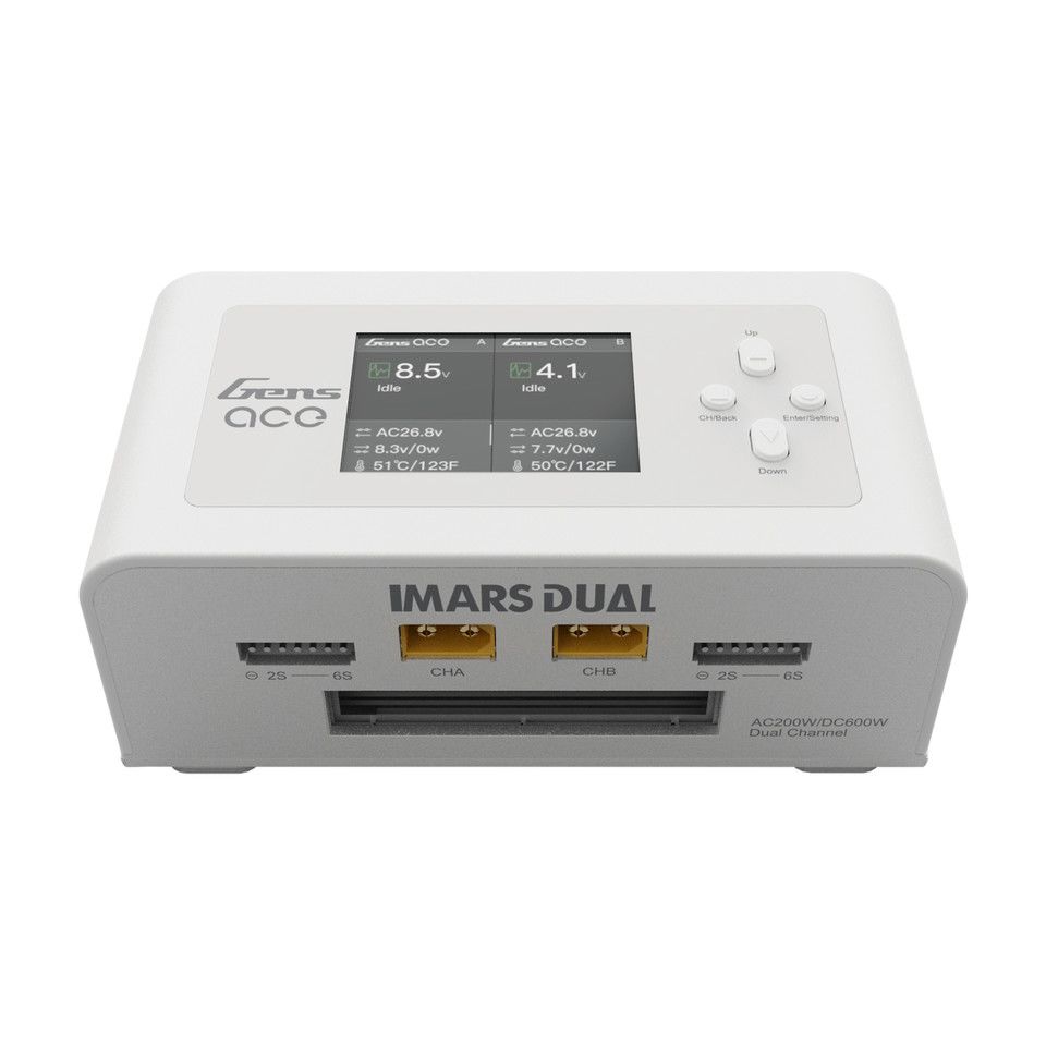 Gens Ace IMARS Dual Channel AC200W/DC600W Balance Charger -White