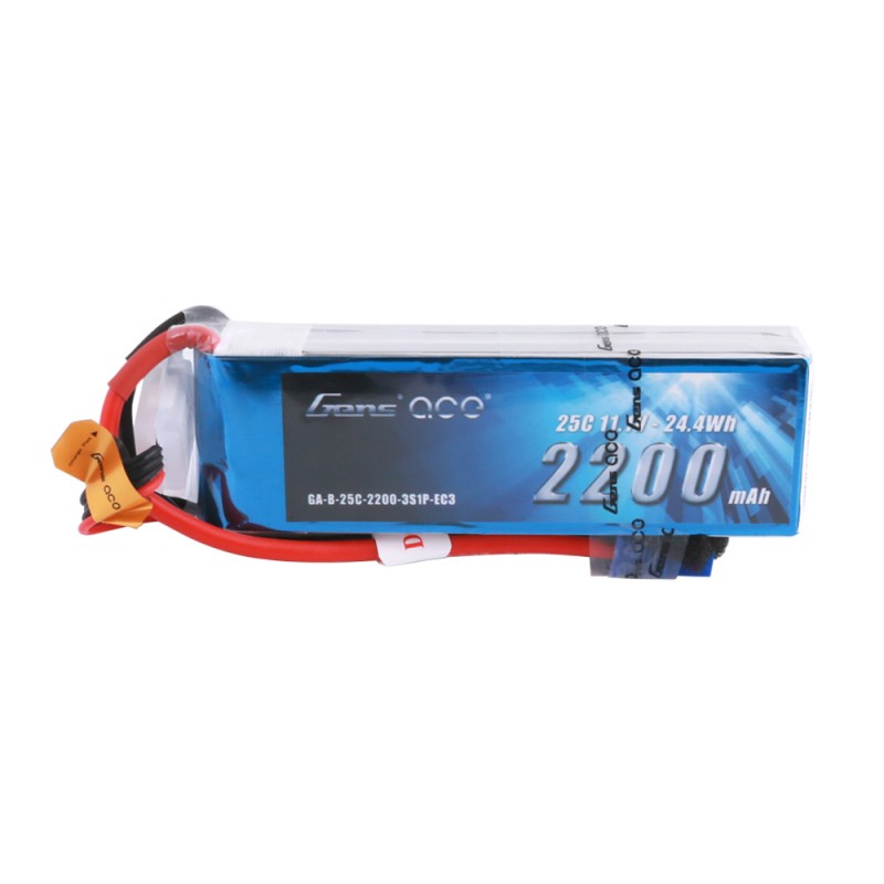 Gens Ace - 501 - 2200mAh 3S 11.1V 25C LiPo EC3 Plug Soft Case 106x34x22mm