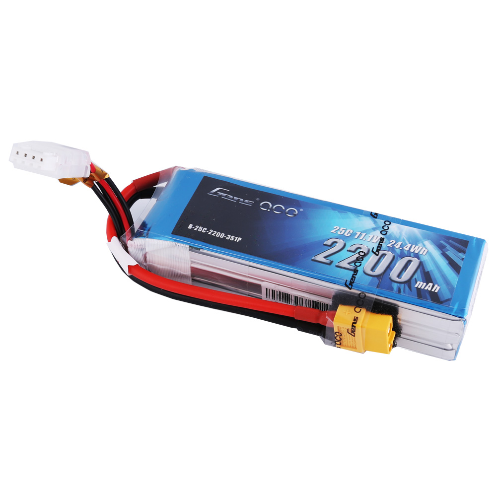 Gens Ace 2200mAh 3S 11.1V 25C LiPo XT60 Plug Soft Case