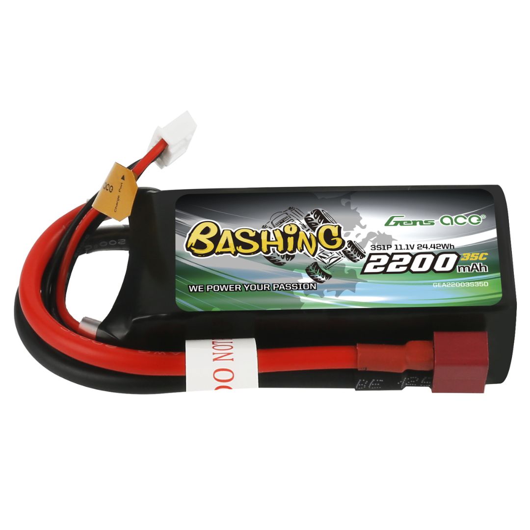 Gens Ace Bashing 2200mAh 3S 11.1V 35C LiPo Deans Plug Soft Case