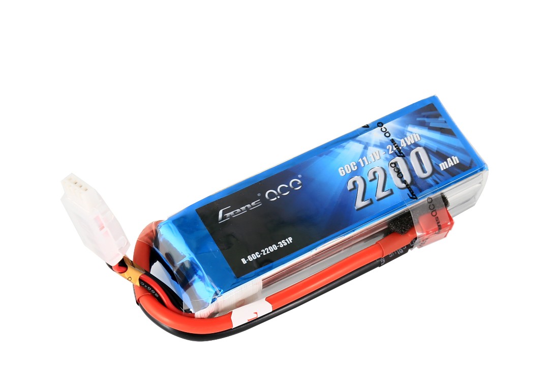 Gens Ace - 036 - 2200mAh 3S1P 11.1V 60C LiPo Deans Plug Soft Case 106x34x25mm