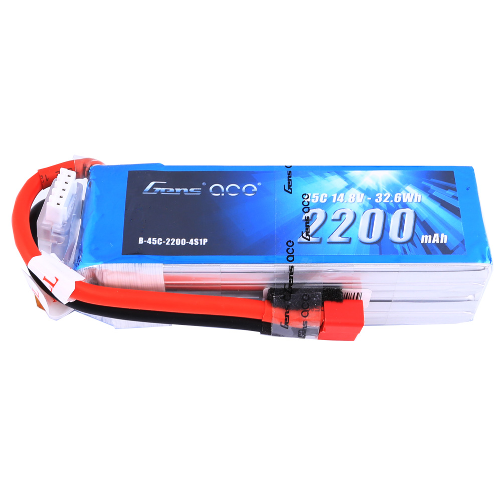 Gens Ace - 204 - 2200mAh 4S1P 14.8V 45C LiPo Deans Plug Soft Case 106x34x33mm