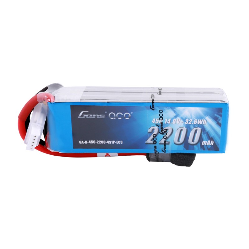 Gens Ace - 502 - 2200mAh 4S1P 14.8V 45C LiPo EC3 Plug Soft Case 106x34x30mm